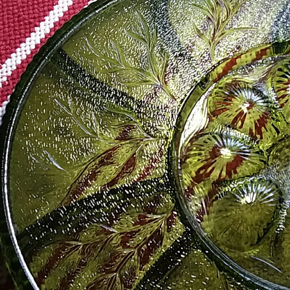 Vintage Indiana Green Glass Serving Platter - Picture 5 of 6